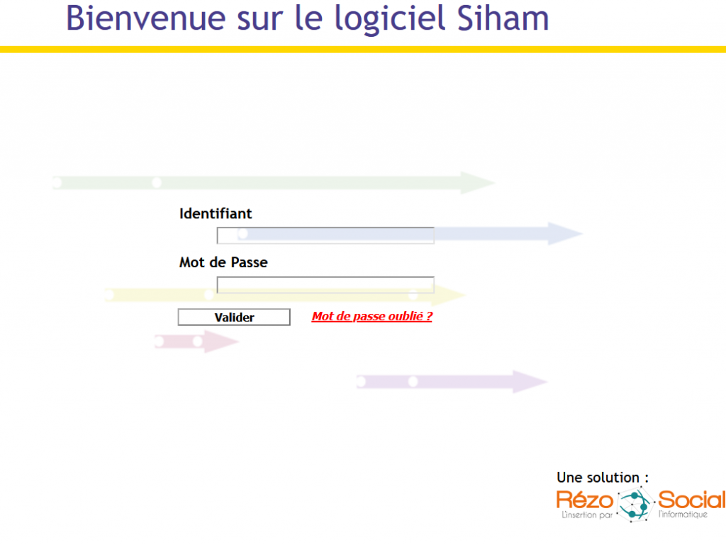 Première version de la page de login